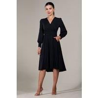 Long Sleeve Soft Silky Jersey Midi Dress