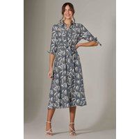 Tie Sleeve Shirt Maxi Dress