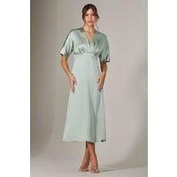Satin A-Line Midaxi Dress