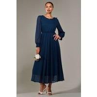 Long Sleeve Chiffon Midaxi Dress
