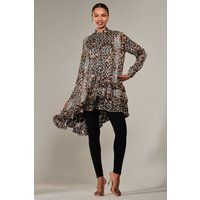 Dipped Hem Shirt Midi Dress