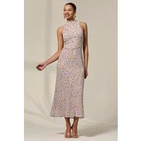 Sleeveless Chiffon Halterneck Midaxi Dre
