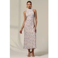 Sleeveless Chiffon Halterneck Midaxi Dre