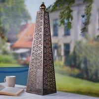 Battery Powered Moroccan Style Pyramid Lantern Lamp Home or Garden LED Light