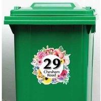 Personalised Colour Floral Bin Stickers
