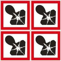 Essentials Health Hazard GHS Labels (Sheet) 100mm x 100mm (296YU)