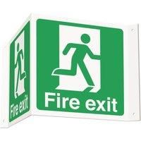 Essentials Fire Exit Projecting Sign (3D) 200mm x 400mm (602YU)
