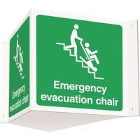 Essentials Emergency Evacuation Chair Projecting Sign (3D) 200mm x 400mm (709YU)