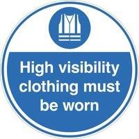 Essentials Hi Visibility Clothing Must Be Worn Floor Sign 450mm x 450mm (407YU)