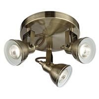 1543AB Focus Antique Brass 3 Light Spotlight