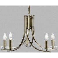 5 Lights Antique Brass Ceiling Fitting Pendant Light with Clear Glass Sconces