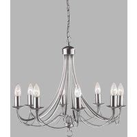 Maypole chandelier satin silver, 8-bulb
