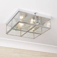 Searchlight 6769-26CC 2 Light Flush Ceiling Light in Chrome Frame with Bevelled Glass