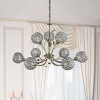 5579-9AB Bellis II Antique Brass/Glass 9 Light Ceiling Pendant