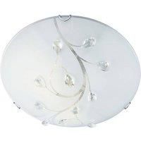 Searchlight Flush Flower glass ceiling light, 30cm