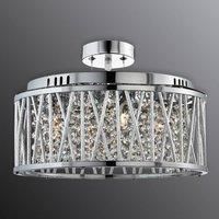 Searchlight 8335-5CC Elise 5 Light Ceiling Pendant Light in Chrome with Crystal Droplets