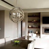 6 Lights Antique Brass Finish Spherical Ceiling Pendant Light Fitting Home Light