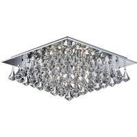 Hanna Chrome 6 Light Ceiling Fitting Home Lighting With Clear Crystal Drops New