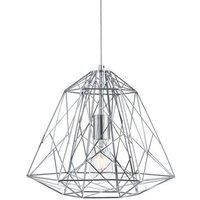 Chrome Geometrical Style Frame Shade Ceiling Pendant Light Fitting Home Lighting