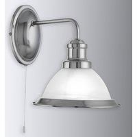 Bistro - Single Light Wall Bracket, Satin Silver, Marble Glass