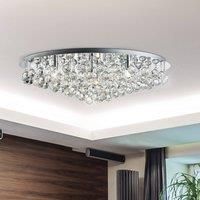Hanna Chrome 8 Light Semi-flush Ceiling Fitting With Clear Crystal Balls Detail