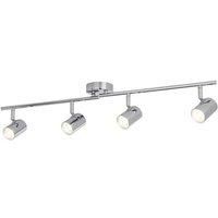 4 Lights Adjustable Head Split Bar Chrome Cylinder Ceiling Fitting Spotbar Light
