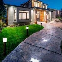 Searchlight Tucson Outdoor 45cm 1 Light Garden Post Dark Grey Clear/White Shade