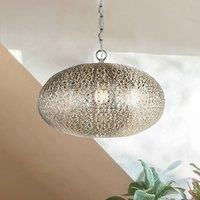 Moroccan Pendant chrome Finish Hanging Light, Glossy Nickel/Chrome Antique