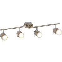 Searchlight Samson downlight, silver-coloured, metal, 4-bulb, IP44
