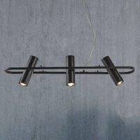 Searchlight 1893-3BK Telescope Three Light Bar Ceiling Light with Adjustable Spotlights in Black