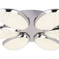 Searchlight Lori 6 LED Semi Flush Ceiling Light Chrome Acrylic 6216-6CC