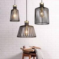 Searchlight 9413BK Bird Cage Medium One Light Ceiling Pendant Light in Matt Black - Width: 220mm
