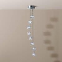 Searchlight 6778-8-LED Ice Cube Eight Light LED Cluster Ceiling Light in Chrome with Clear Glass