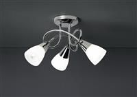 Argos Home Curio 3 Light Glass Opal Ceiling Light  Chrome