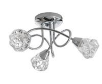 Argos Home Dico 3 Light Ceiling Light  Chrome & Glass