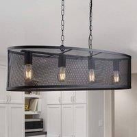 Pendant Light in Black & Mesh Shade  Fishnet