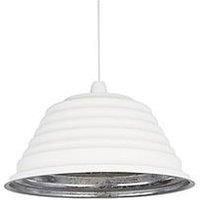 Ridged Sanded White And Metallic NonElectric Light Shade