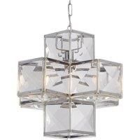 1 Light Chrome Finish Acrylic Cubes Design Pendant Home Office Ceiling Lighting