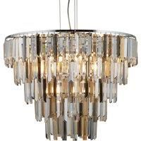 9 Lights Chrome Finish Ceiling Fitting Pendant Light with Crystal Prism Drops
