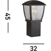 Searchlight Seattle Outdoor Post (450mm Height) - Black with Clear Frosted Panels