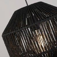 3 Light Black Wicker Design Shade Ceiling Fitting Mounted Indoor Pendant Light