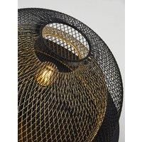 Black Mesh Flush Celing Light with Gold Inner