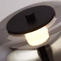 Searchlight Frisbee LED table lamp, glass lampshade