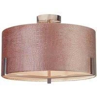 Lighting Collection Blush Velvet Ceiling Fitting, Silver