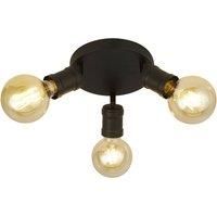 Searchlight Dance downlight, 3-bulb, black, metal, E27, 30 cm
