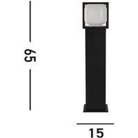 65cm Black Finish Garden Driveway Pathway Outdoor LED Post Light With Opal Shade