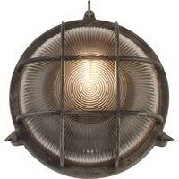 Searchlight Porto bulkhead light, round, black-silver