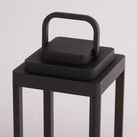 Searchlight Portobello Portable Table Lamp, Black Metal, IP54