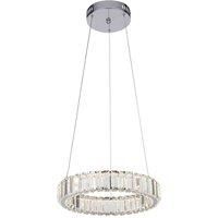 Lighting Collection Led Chrome & Glass Trim Pendant