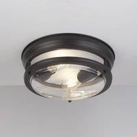 Searchlight Glasgow ceiling light, glass, IP44, black